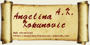 Angelina Kopunović vizit kartica